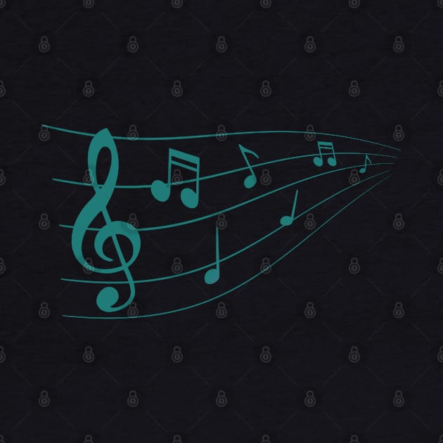 Musical notes teal by Mi Bonita Designs